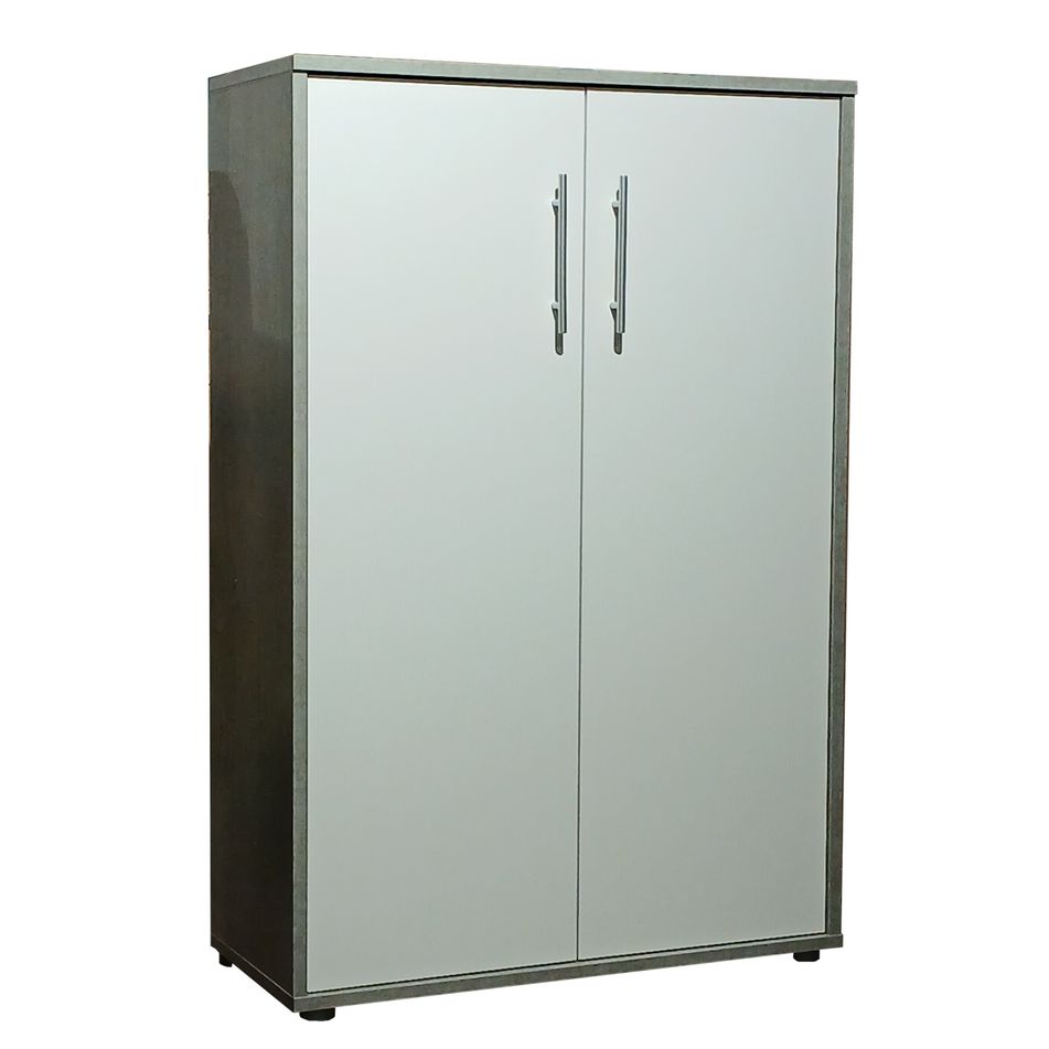 libreria-omega-2-ante-79x34xh118cm-cemento-slash-bianca