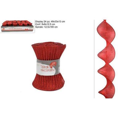 DECORAZIONE TESSUTO SPIRALE 12.5X180CM ROSSO.