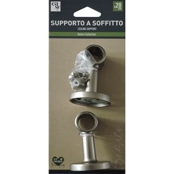 SET 2  SUPPORTI SOFFITTO BASICO 6CM NICHEL