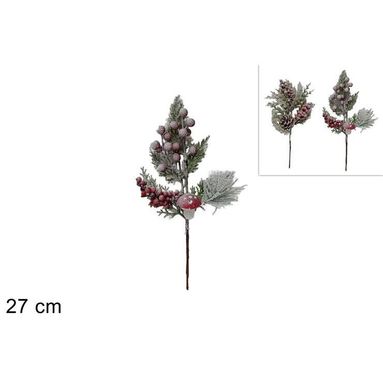 SPILLONE INNEVATO CON BACCHE 27 CM