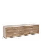 mobile-4-cassetti-kit-179x47xh50cm-struttura-ossido-bianco-frontale-noce-stelvio