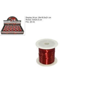 FILO METALLO 20 MT IN DISPLAY ROSSO.