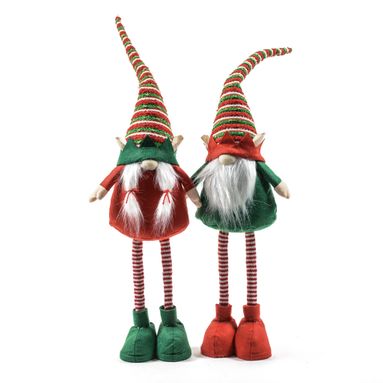 FOLLETTO BABBO NATALE H.80CM ROSSO/VERDE.