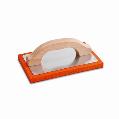 FRATTAZZO SPUGNA 14X21XH2CM MANICO LEGNO