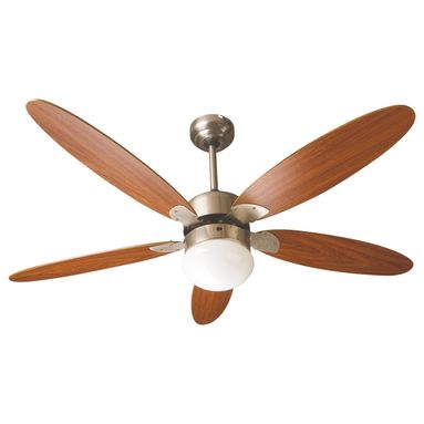 VENTILATORE A SOFFITO 130CM A 5 PALE MARRONE CON T