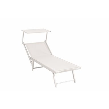 LETTINO POOL 186X61XH39CM BIANCO IN ALLUMINIO.