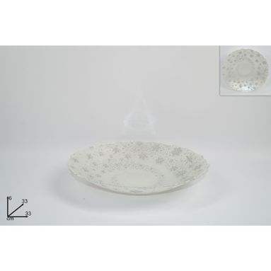 CENTROTAVOLA NATALIZIO 33CM SILVER/BIANCO