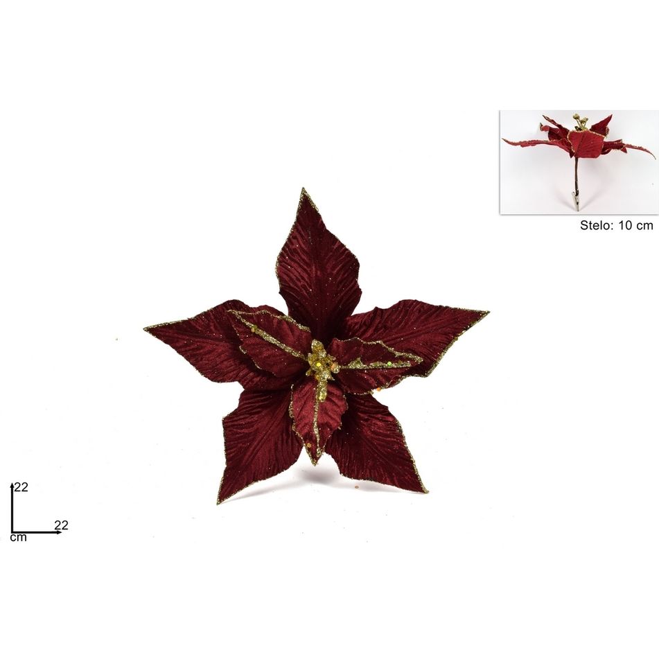 fiore-bordeaux-22cm-in-velluto-con-clip-e-glitter