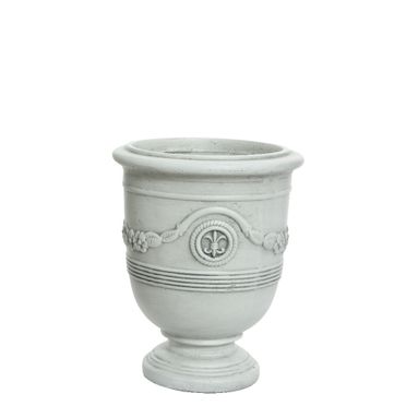 FIORIERA TROFEO CLAIRE IN ARGILLA D.29XH36CM GRIGI