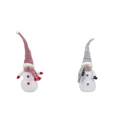 PUPAZZO DI NEVE 24X20XH70CM ROSSO / ARGENTO