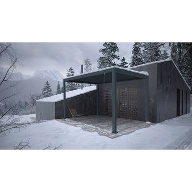 PERGOLA ADDOSSATA 404X287XH250CM GRIGIO RAL 7016.