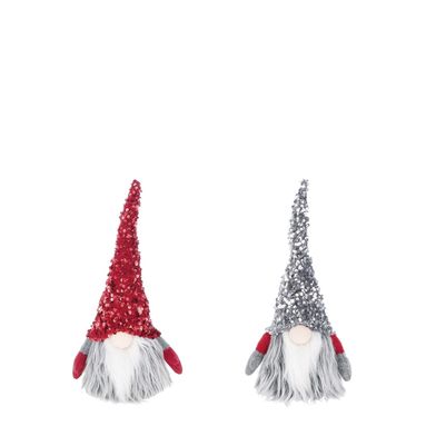 FOLLETTO 18X11XH33CM ROSSO / GRIGIO PAILLETTES.