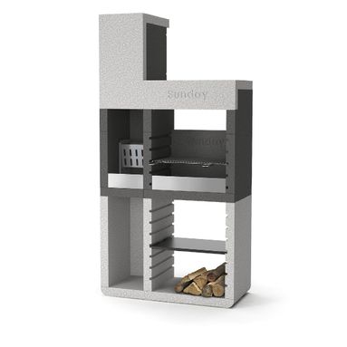 BARBECUE ONE TOWER 106X56XH213CM A LEGNA E CARBONE