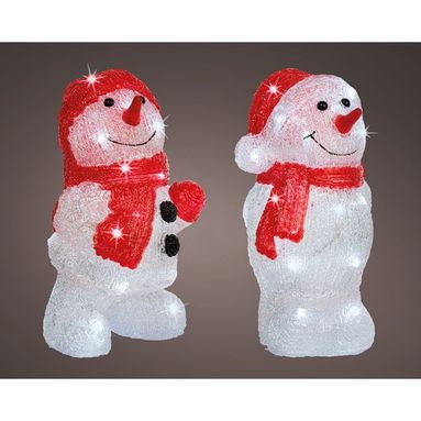 PUPAZZO DI NEVE CON SCIARPA E CAPPELLO A LED.