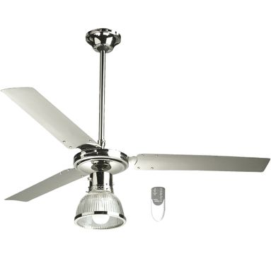 VENTILATORE A SOFFITO 122CM A 3 PALE CROMO CON TEL
