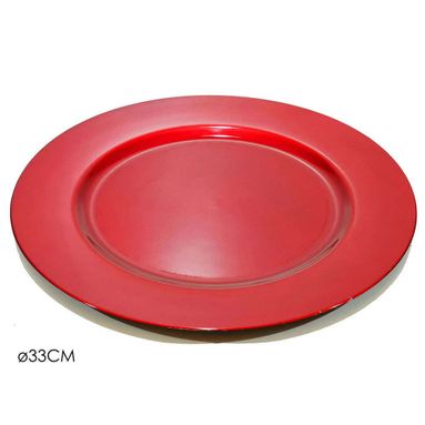 SOTTOPIATTO 33CM ROSSO LISCIO.