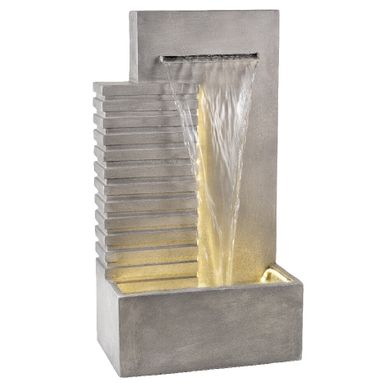 FONTANA MODERNA 32X52XH95 BIANCA CON 2 STRISCE DI