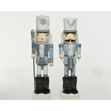 STATUETTA SCHIACCIANOCI AZZURRO 38CM IN LEGNO.