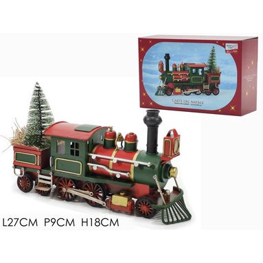 TRENO CON ALBERO NATALE H18CM.