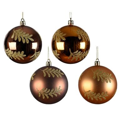 SFERA NATALIZIA 8CM ARANCIONE / RAME/ MARRONE