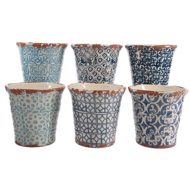 VASO IN TERRACOTTA D.15XH14CM BLU/AZZURRO EFFETTO