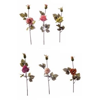 ROSA 55CM CON 1 BOCCIOLO IN 6 COLORI