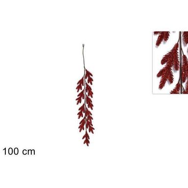 GHIRLANDA RAMI PVC GLITTERATA ROSSO