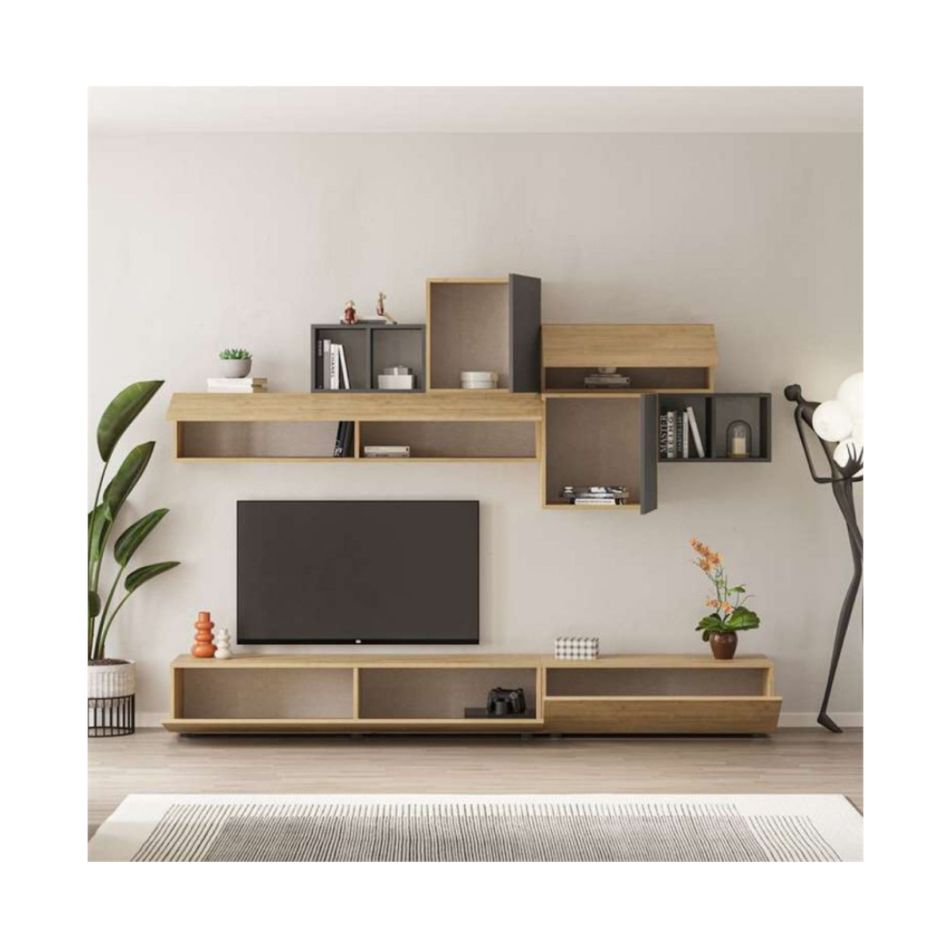 parete-attrezzata-tromen-260x40cm-rovere-slash-antracit