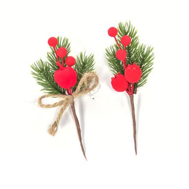 PICK BACCHE ROSSE 15CM FLOCCATO.