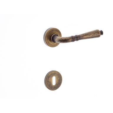 MANIGLIA DIECI PATENT CON ROSETTE COLOR ANTICATO