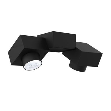PLAFONIERA CROSS GU10 30X17XH13CM NERA IN METALLO