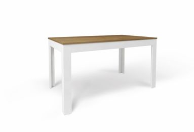 TAVOLO ALLUNGABILE 140+60 80X140XH75CM STRUTTURA NOCE STELVIO FRONTALE OSSIDO BIANCO