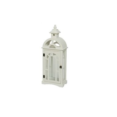 LANTERNA BIANCA 27X17XH71CM IN ABETE