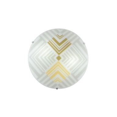 PLAFONIERA SEVENTY 2XE27 D.30XH10CM BIANCA/ORO.