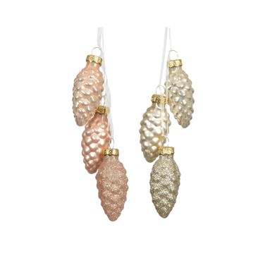 PIGNA NATALIZIA 6CM CHAMPAGNE IN VETRO.