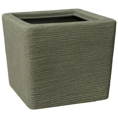 VASO CUBO RIGATO SHABBY 35X35XH30CM OXFORD GREEN
