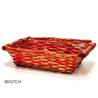 CESTA RETT. 38X27CM ROSSA/ORO.