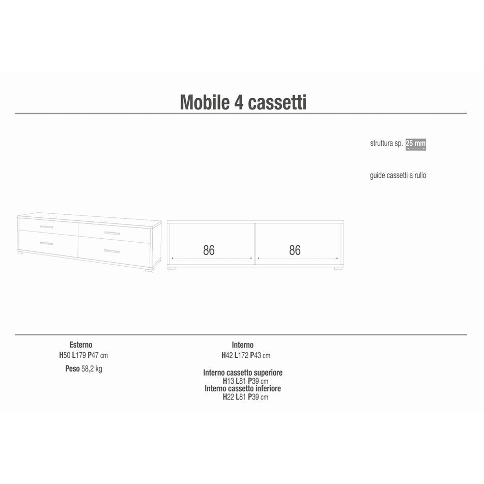mobile-4-cassetti-kit-179x47xh50cm-struttura-noce-stelvio-frontale-ossido-bianco