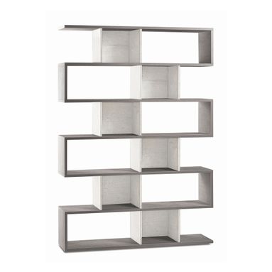 LIBRERIA MODULARE KIT 150X38XH215CM STRUTTURA CEMENTO FRONTALE OSSIDO BIANCO
