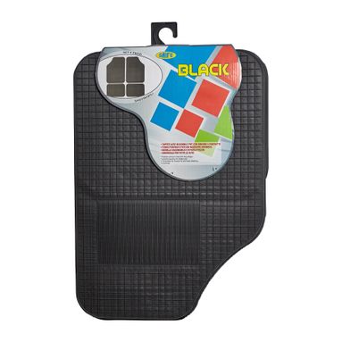 SET 4 TAPPETINI AUTO IN GOMMA E PVC NERI