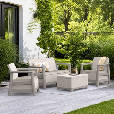 Keter SET SALOTTO SCANDI LINEA BEIGE EFFETTO JUTA