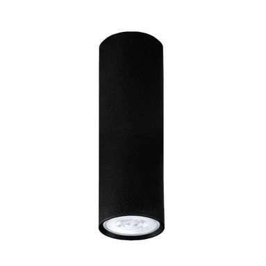 PLAFONIERA ROND GU10 D.6XH30CM NERO IN METALLO