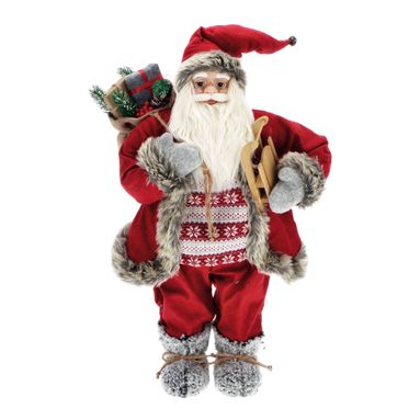 BABBO NATALE H80CM ROSSO CON SLITTINO.