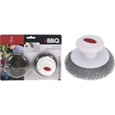 SET 2 SPUGNETTE IN ACCIAIO PER GRIGLIA BBQ