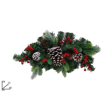 DIETROPORTA CORNICIONE CON PIGNE E BACCHE 60 CM