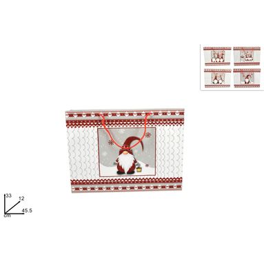 BUSTA REGALO GNOMO DI NATALE 4ASS 45.5X33X12.