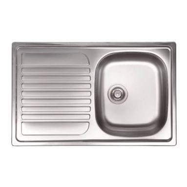 LAVELLO INOX INCASSO 79X50CM 1 VASCA CON GOCCIOLAT