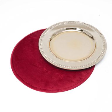TOVAGLIETTA VELLUTO ROSSO D.40CM.