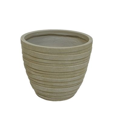 VASO IN ARGILLA COLORE SABBIA D.37XH32CM DECORAZIO