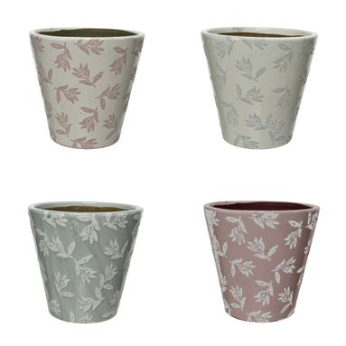 VASO IN TERRACOTTA D.19XH19CM BIANCO / ROSA / VERD